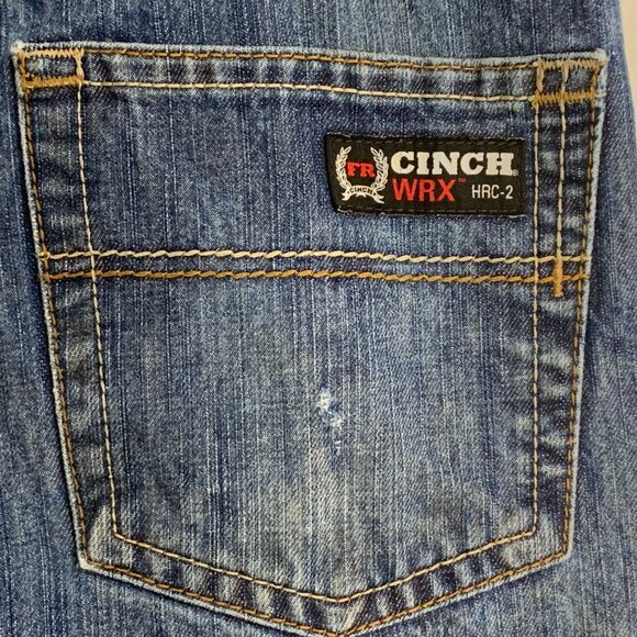 Cinch WRX FR Straight White Label Flame Resistant Blue Jeans 36x30 Workwear - Picture 5 of 11